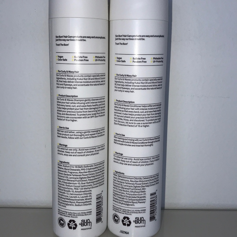 SUN BUM vegan curls & waves shampoo & conditioner - Picture 2 of 3